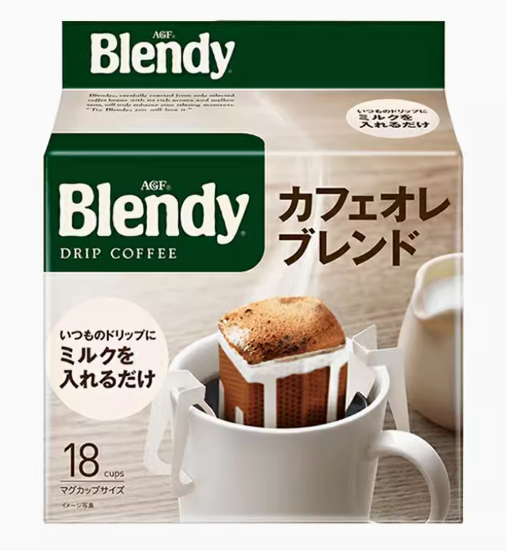 日本进口AGF Blendy 欧蕾味袋装黑咖啡挂耳