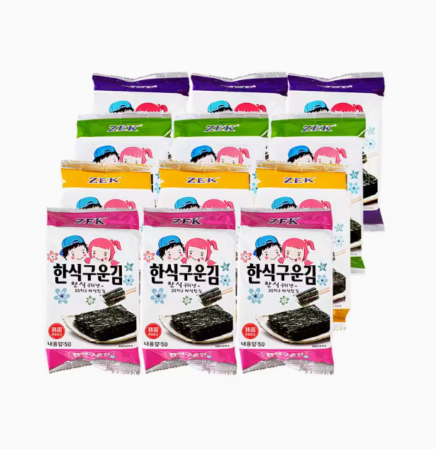 zek海苔韩国进口烤海苔片15g*24袋