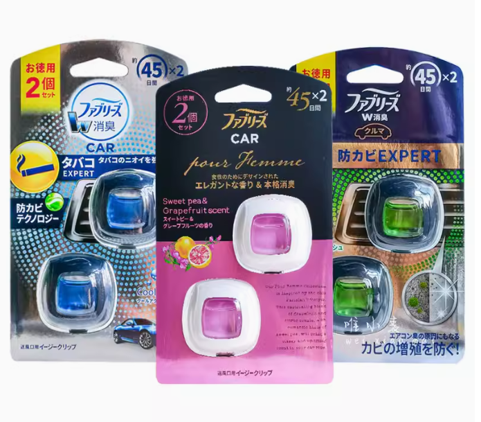 日本宝洁风倍清车载香水汽车香薰空气清新剂2粒装*3板(味道随机)