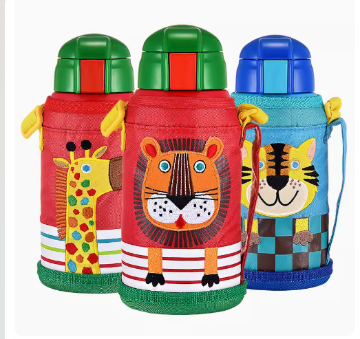 日本虎牌tiger儿童萌趣卡通双层真空不锈钢保温杯（图案随机）